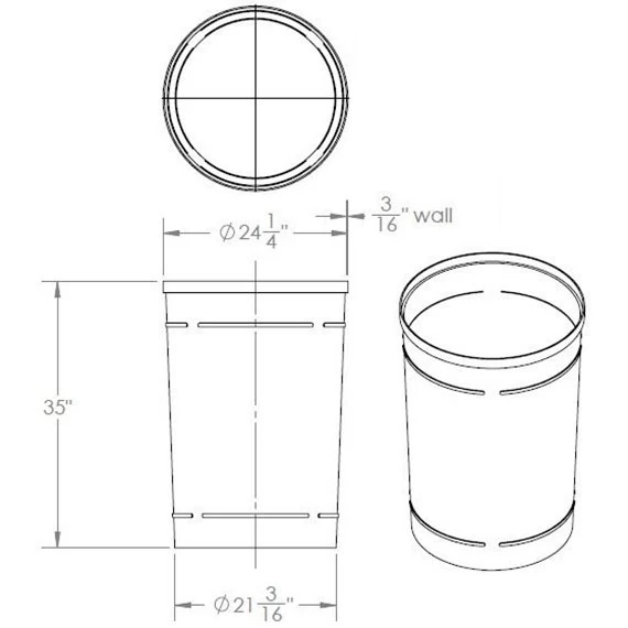 55 Gallon Orange Recycling Receptacle, Flat Top 4" Opening 8 55 Gallon Orange Recycling Receptacle, Flat Top 4" Opening - Image 6