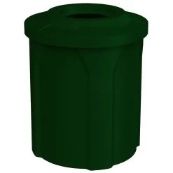42 Gallon Green Granite Trash Receptacle, Flat Top 11.5" Opening Lid