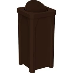 22 Gallon Brown Square Trash Receptacle, Bug Barrier Lid