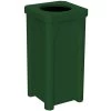 22 Gallon Green Square Trash Receptacle, 11.5" Opening Lid