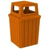52 Gallon Orange Square Slatted Trash Receptacle, 4-Way Open Lid 2 52 Gallon Orange Square Slatted Trash Receptacle, 4-Way Open Lid -container 56bg49 1