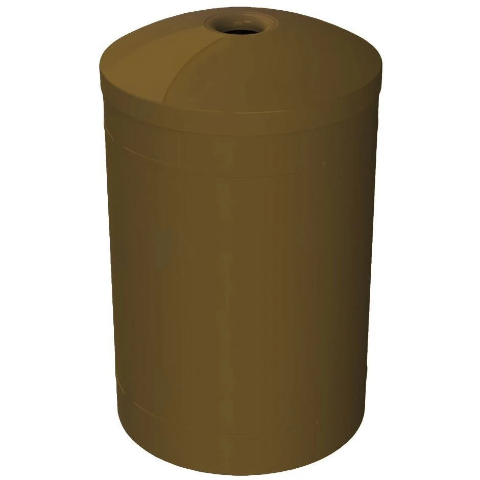 55 Gallon Brown Recycling Receptacle, Mushroom Top 4" Opening 3 55 Gallon Brown Recycling Receptacle, Mushroom Top 4" Opening