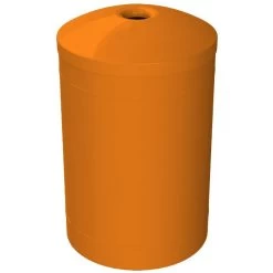 55 Gallon Orange Recycling Receptacle, Mushroom Top 4" Opening