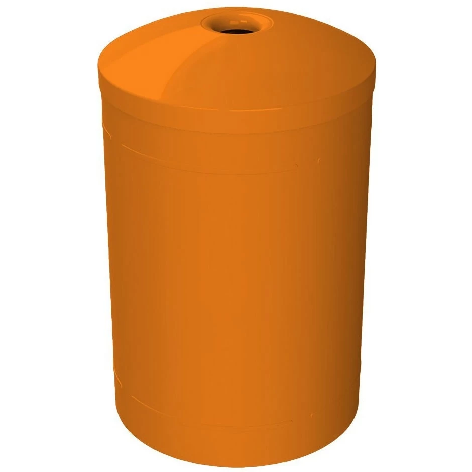 55 Gallon Orange Recycling Receptacle, Mushroom Top 4" Opening 3 55 Gallon Orange Recycling Receptacle, Mushroom Top 4" Opening