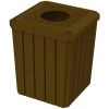 52 Gallon Brown Square Slatted Trash Receptacle, 11.5" Opening Lid 1 52 Gallon Brown Square Slatted Trash Receptacle, 11.5" Opening Lid -container 56bm46 1 10
