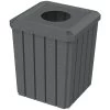 52 Gallon Dark Granite Square Slatted Trash Receptacle, 11.5" Opening Lid -container 56bm56 1