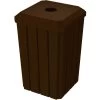 32 Gallon Brown Granite Slatted Square Recycling Receptacle, Flat Top 4" Opening -container 56bn23 1