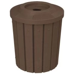 42 Gallon Brown Granite Slatted Recycling Receptacle, Flat Top 4" Opening -container 56bn39 1 1