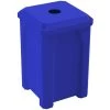 32 Gallon Blue Square Recycling Receptacle, Flat Top 4" Opening 1 32 Gallon Blue Square Recycling Receptacle, Flat Top 4" Opening -container 56bn59 1 1