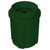 42 Gallon Green Recycling Receptacle, Funnel Top 5" Opening