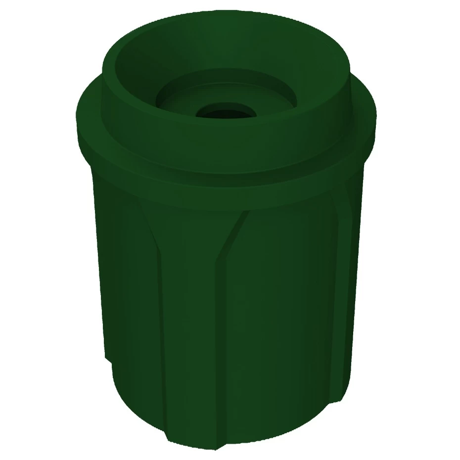 42 Gallon Green Recycling Receptacle, Funnel Top 5" Opening 3 42 Gallon Green Recycling Receptacle, Funnel Top 5" Opening