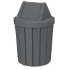 42 Gallon Dark Granite Slatted Trash Receptacle, Swing Top Lid