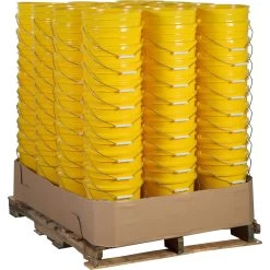 Paragon 5 Gallon Yellow Plastic Pail (90 Mil) W/ Metal Handle (P5 Series)