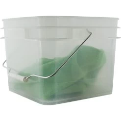 2 Gallon Clear Square Pail With Metal Handle (P8 Series)