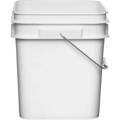 3.3 Gallon White Square Plastic Pail With Metal Handle (P8 Series)