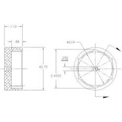 W-403 Rieke Torque Wrench Aluminum Socket Head For 50mm Caps