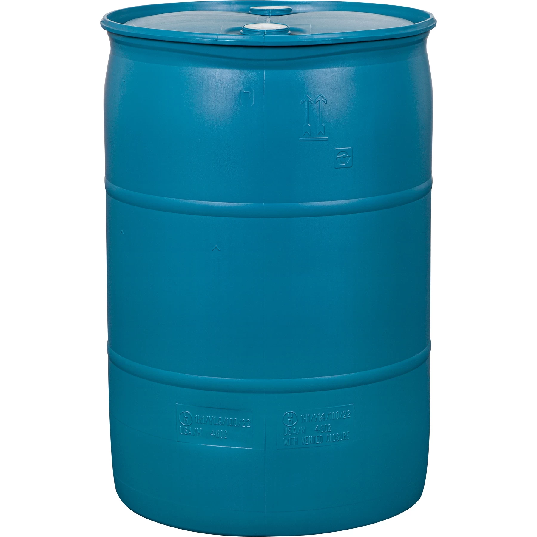 55 Gallon Blue Tight Head Plastic Drum, UN Rated, 2" NPS & 2" Buttress Fittings 3 55 Gallon Blue Tight Head Plastic Drum, UN Rated, 2" NPS & 2" Buttress Fittings