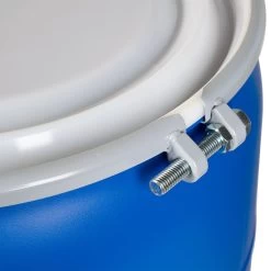 57 Gallon Blue Plastic Drum, UN Rated, Cover W/Bolt Ring -container 56wb54 3