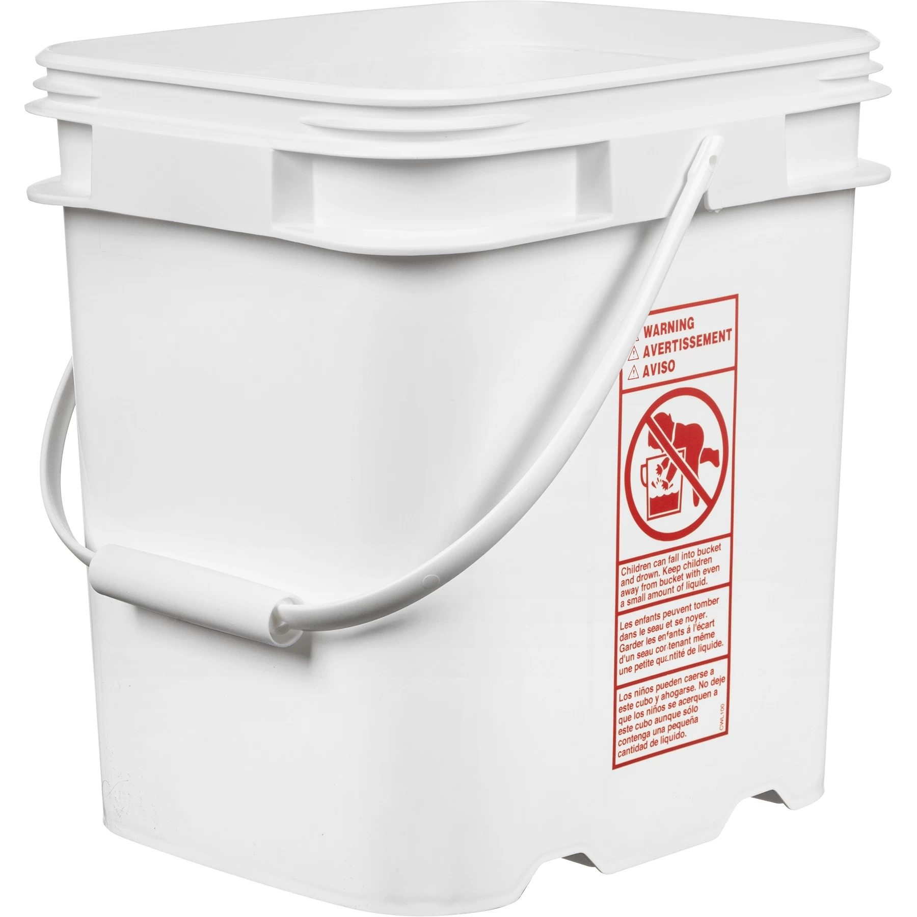 4 Gallon White EZ Stor® Diamond Weave PP Plastic Container W/Handle 6 4 Gallon White EZ Stor® Diamond Weave PP Plastic Container W/Handle - Image 4