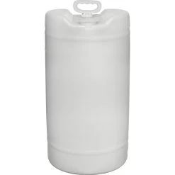15 Gallon Natural Tight Head Plastic Drum, UN Rated, 2" NPS & 3/4" Fittings
