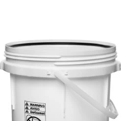 5 Gallon White Threaded Plastic Pail W/Plastic Handle, Life Latch, UN Rated -container 56wng5 3