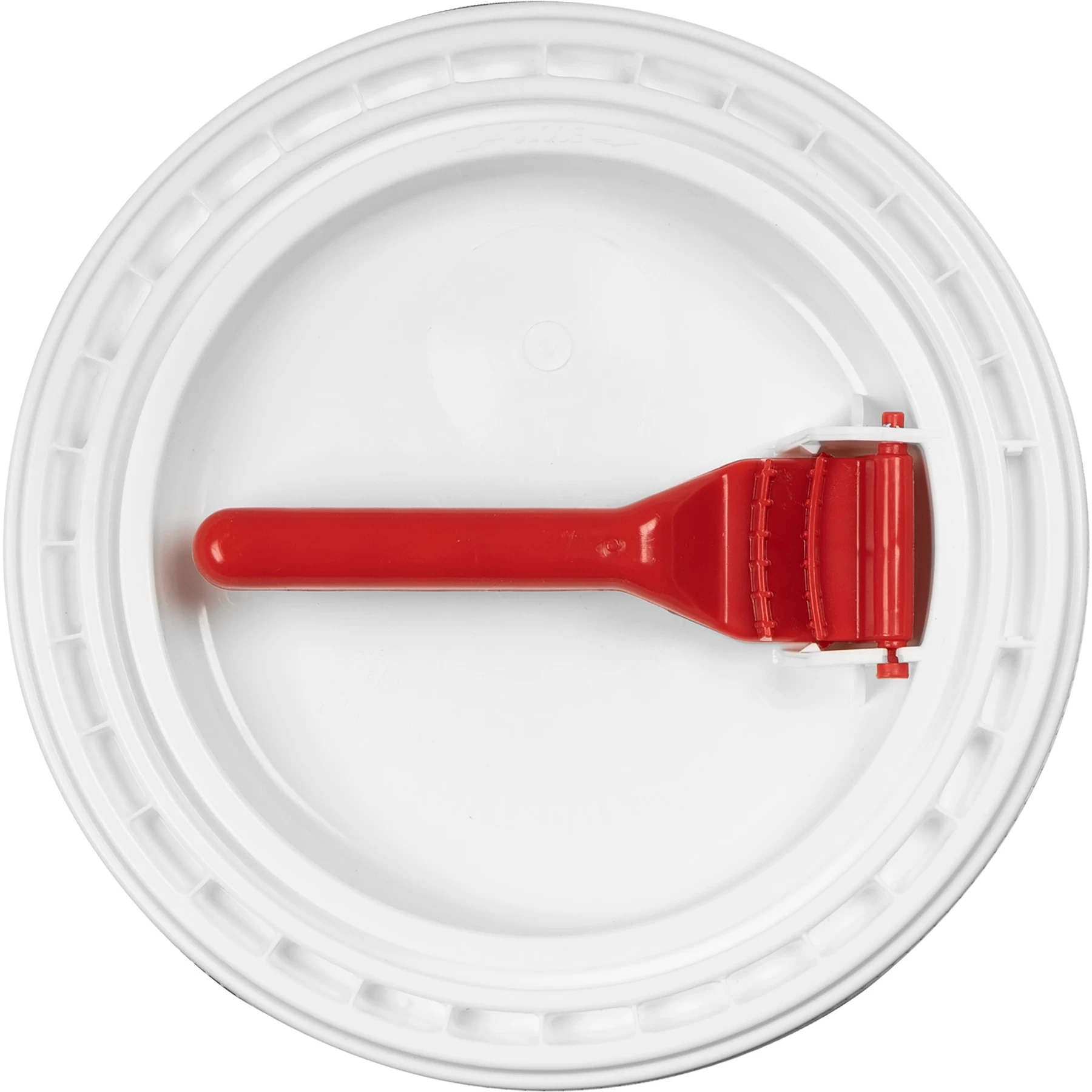 5 Gallon White Threaded Plastic Pail Lid, Life Latch, UN Rated 5 5 Gallon White Threaded Plastic Pail Lid, Life Latch, UN Rated - Image 3