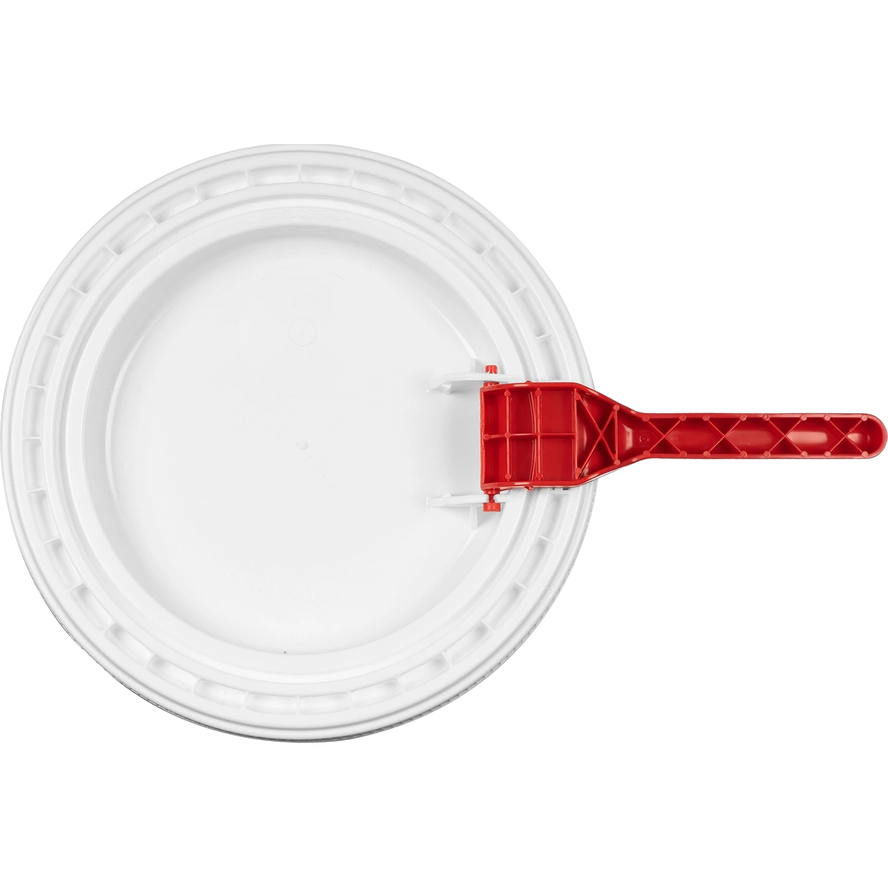 5 Gallon White Threaded Plastic Pail Lid, Life Latch, UN Rated 6 5 Gallon White Threaded Plastic Pail Lid, Life Latch, UN Rated - Image 4