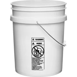 5 Gallon White Plastic Pail (90 Mil), W/ Metal Handle (P5 Series)