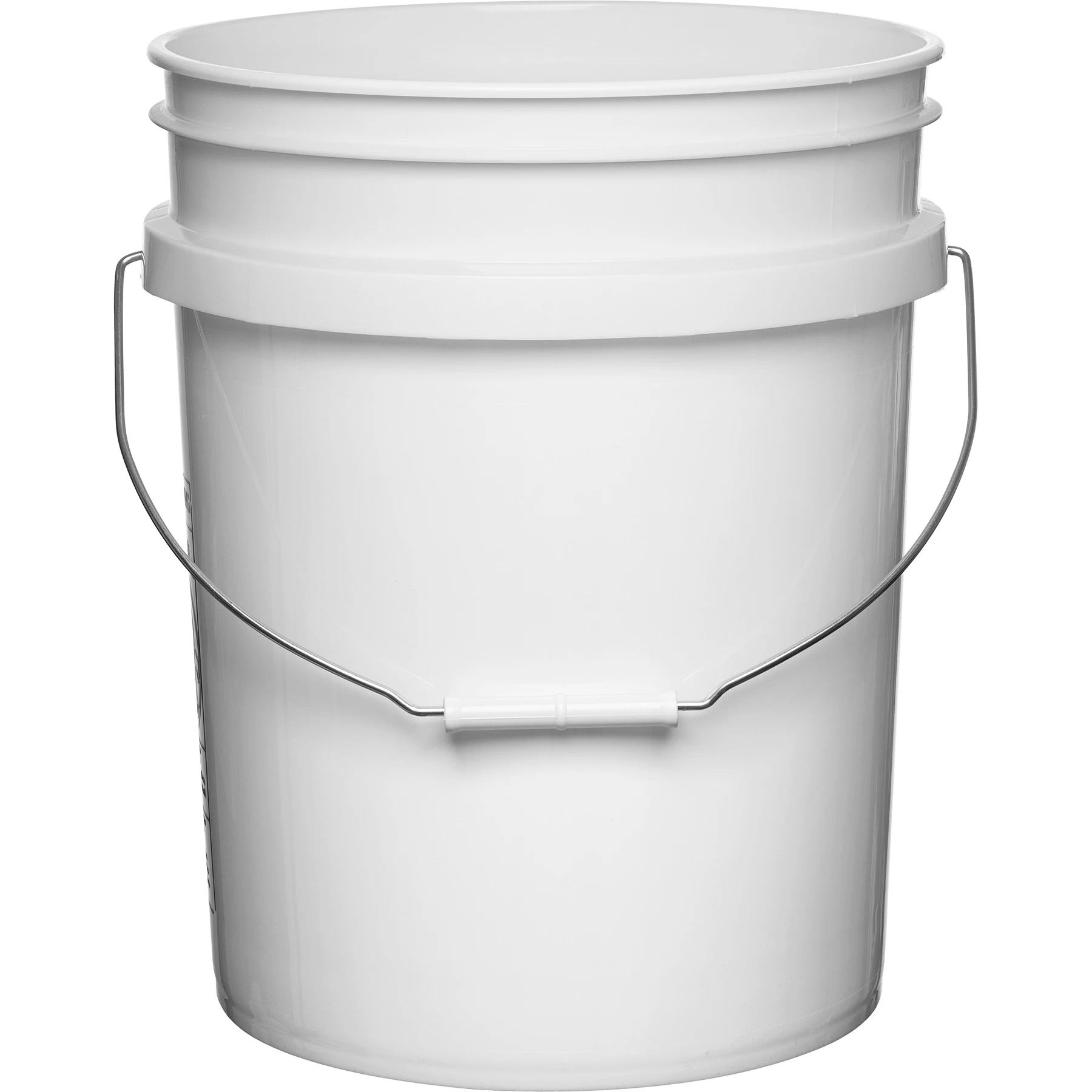 5 Gallon White Plastic Pail (90 Mil), W/ Metal Handle (P5 Series) 4 5 Gallon White Plastic Pail (90 Mil), W/ Metal Handle (P5 Series) - Image 2