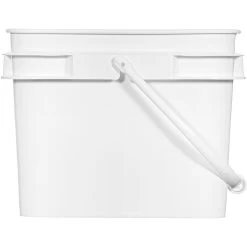 2.1 Gallon White Square Plastic Pail With Plastic Handle (P8 Series)