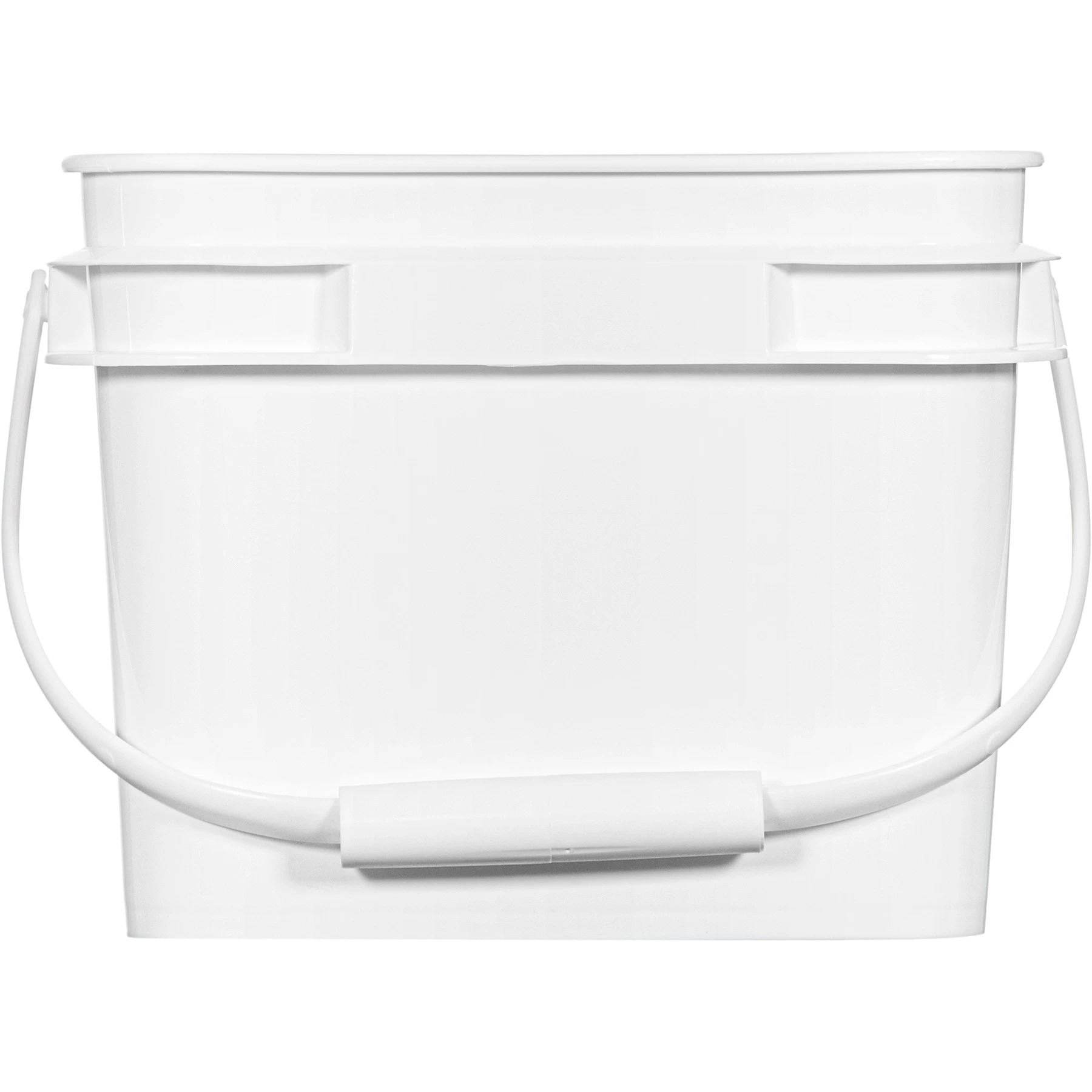 2.1 Gallon White Square Plastic Pail With Plastic Handle (P8 Series) 4 2.1 Gallon White Square Plastic Pail With Plastic Handle (P8 Series) - Image 2