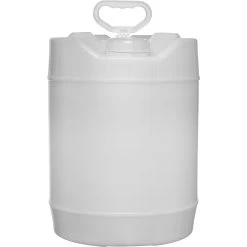 5 Gallon Round Natural HDPE Plastic Tight Head Pail And Cap, 70mm, Handle