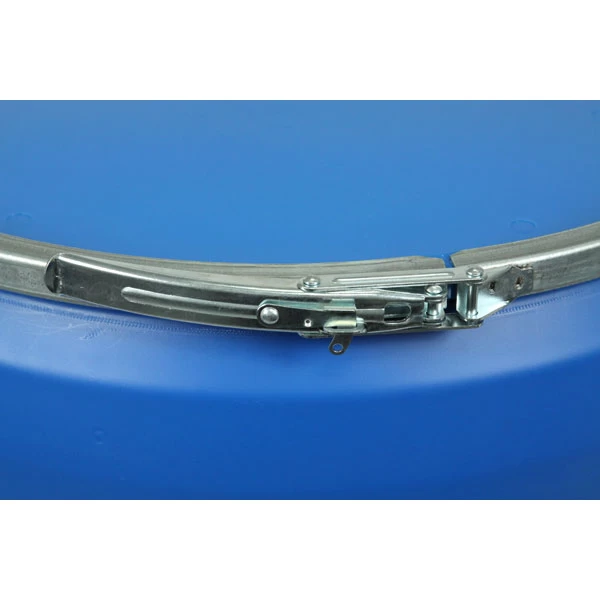 55 Gallon Blue Plastic Drum, Taper Sided, UN Rated, Cover W/Metal Lever Lock 5 55 Gallon Blue Plastic Drum, Taper Sided, UN Rated, Cover W/Metal Lever Lock - Image 3