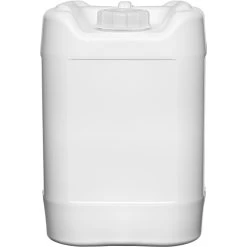 5 Gallon (18L) White Plastic Tight Head Container W/Cap, 70mm (8TPI), Open Vent Stem