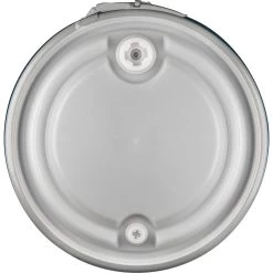 57 Gallon Black Plastic Drum, UN Rated, 2" & 3/4" Fittings, Cover W/Lever Lock Ring -container 57 gallon black plastic drum un rated 2 22 and 3 4 22 fittings cover with lever lock ring 56w54c 2