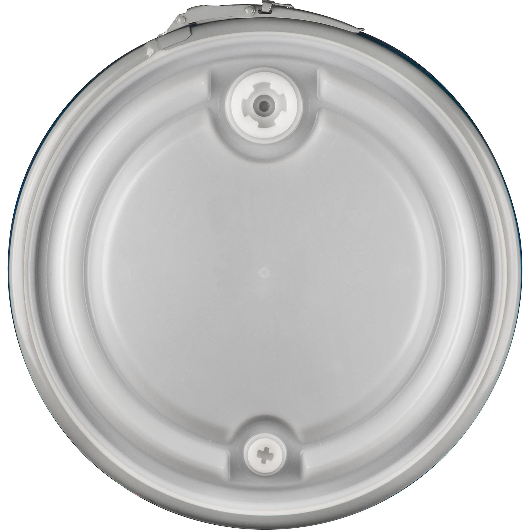 57 Gallon Black Plastic Drum, UN Rated, 2" & 3/4" Fittings, Cover W/Lever Lock Ring - Image 2