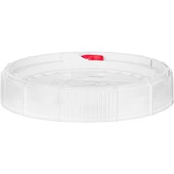 3.5-6.5 Gallon Slotted White Threaded Plastic Pail Lid, Life Latch, UN Rated