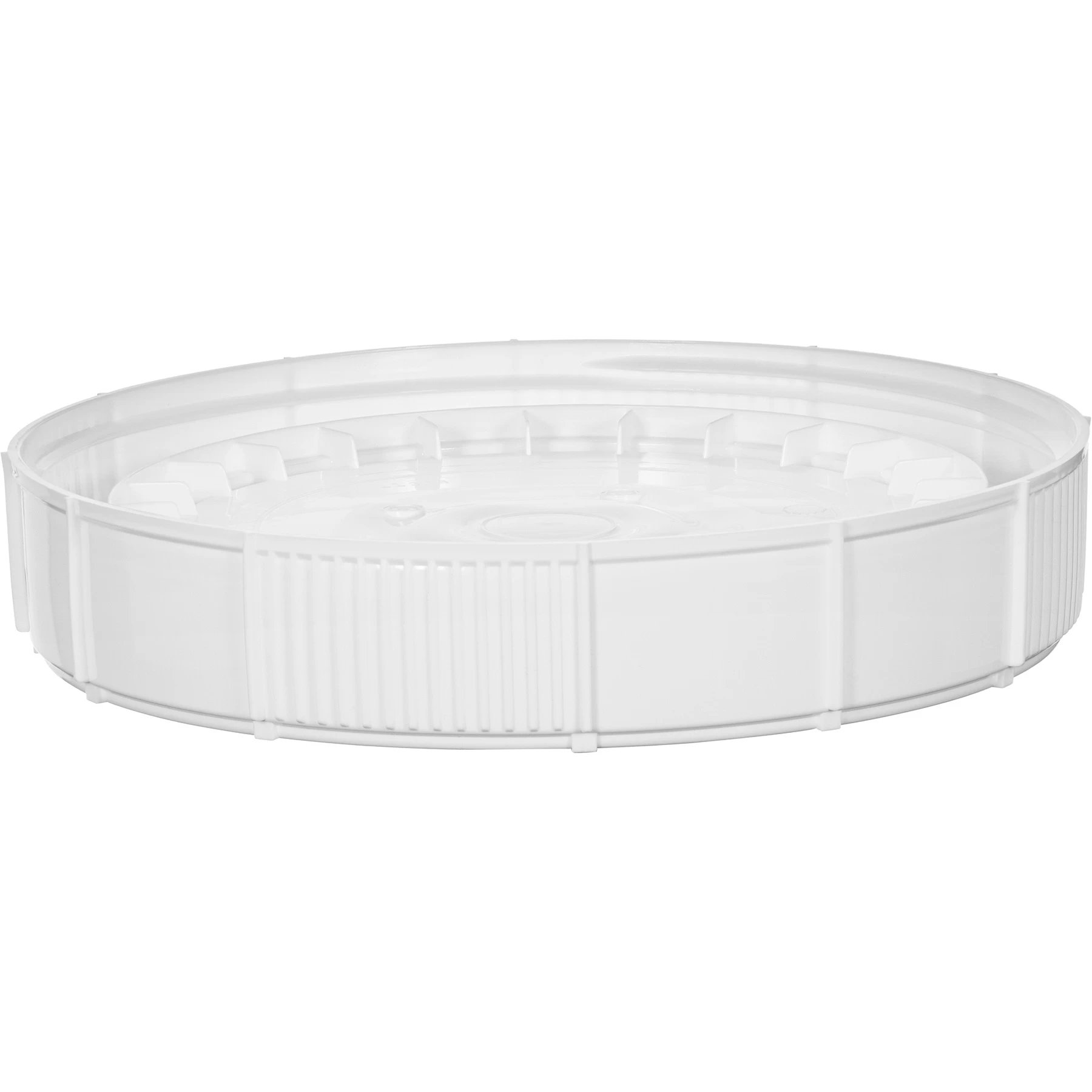 3.5-6.5 Gallon Slotted White Threaded Plastic Pail Lid, Life Latch, UN Rated 4 3.5-6.5 Gallon Slotted White Threaded Plastic Pail Lid, Life Latch, UN Rated - Image 2
