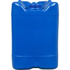 5 Gallon Blue Plastic Tight Head Container, 70mm (6TPI), Vent, UN Rated