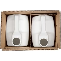 2.5 Gallon White HDPE Plastic F-Style Bottle, 63mm 63-445, 2x1 White Reshipper Box, UN4G/Y27.0/S -container 57wcsw 2