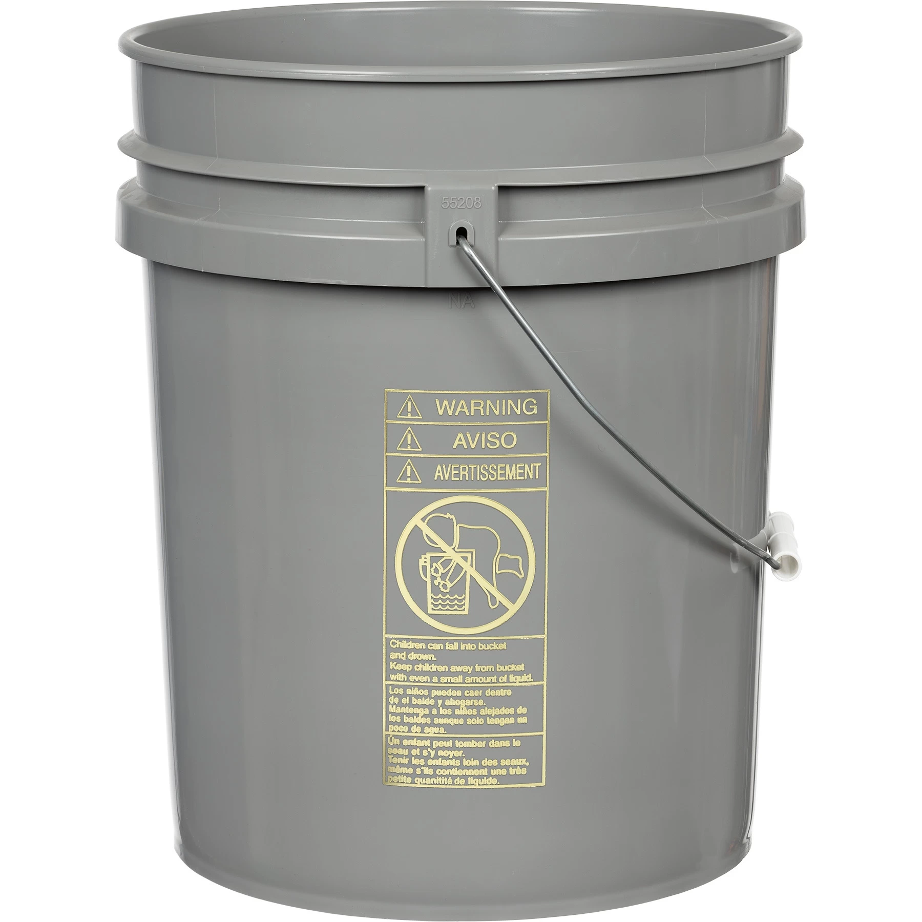 5 Gallon Gray Plastic Pail W/Metal Handle, UN Rated (P6 Series) 3 5 Gallon Gray Plastic Pail W/Metal Handle, UN Rated (P6 Series)