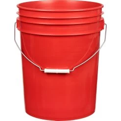 5 Gallon (20L) Red Plastic Pail W/Metal Handle (P7 Series) -container 57wn5r 2