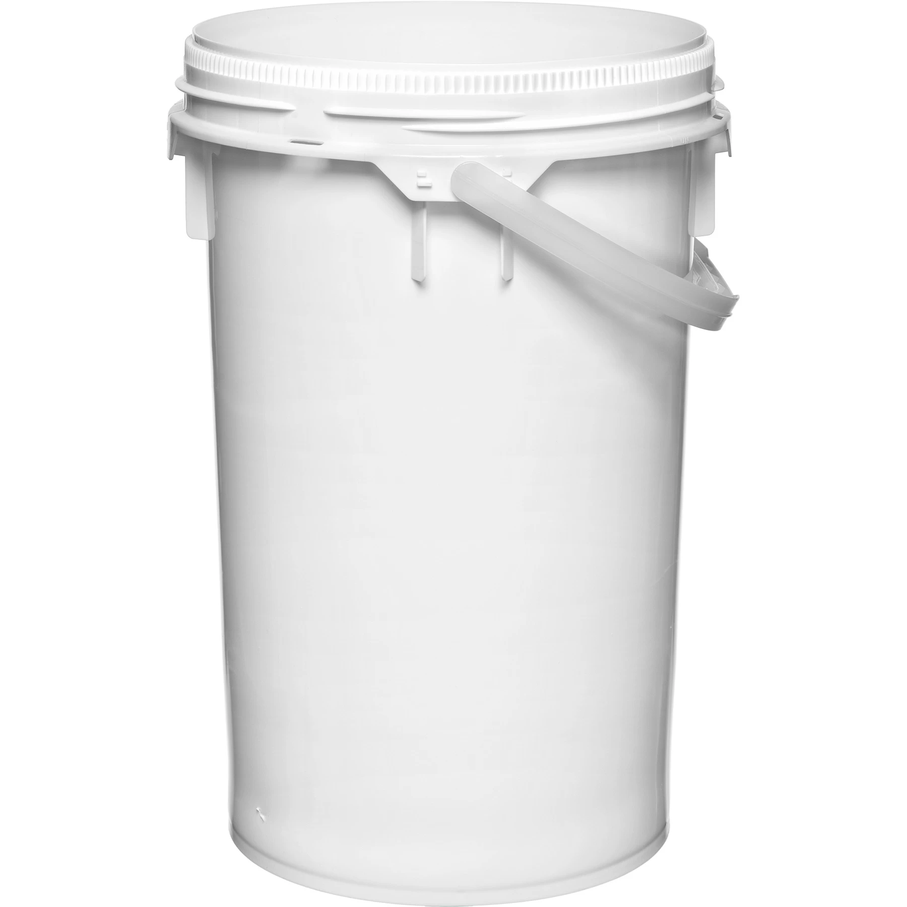 6.5 Gallon White Plastic Pail W/Plastic Handle, Threaded Opening, Life Latch, UN Rated 4 6.5 Gallon White Plastic Pail W/Plastic Handle, Threaded Opening, Life Latch, UN Rated - Image 2