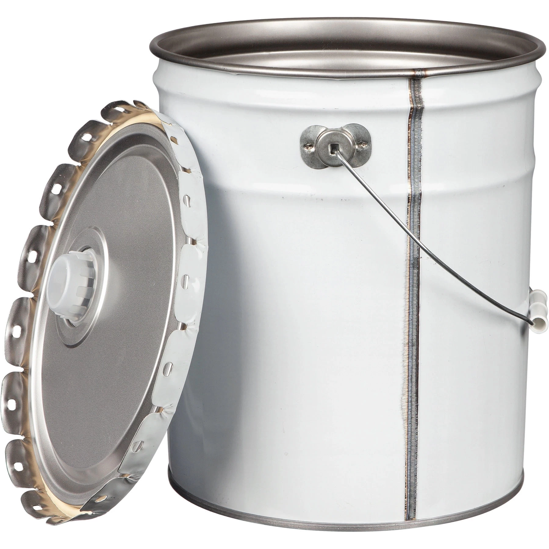 5 Gallon White Open Head Steel Pail (26/24 Gauge) UN Rated, Unlined (S2 Series) 6 5 Gallon White Open Head Steel Pail (26/24 Gauge) UN Rated, Unlined (S2 Series) - Image 4