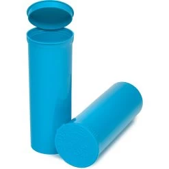 60 Dram Aqua Opaque Plastic Pop Top Container, 75/cs