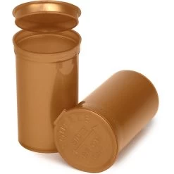 19 Dram Gold Opaque Plastic Pop Top Container, 225/cs