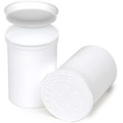 30 Dram White Opaque Plastic Pop Top Container, 150/cs