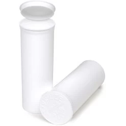 60 Dram White Opaque Plastic Pop Top Container, 75/cs