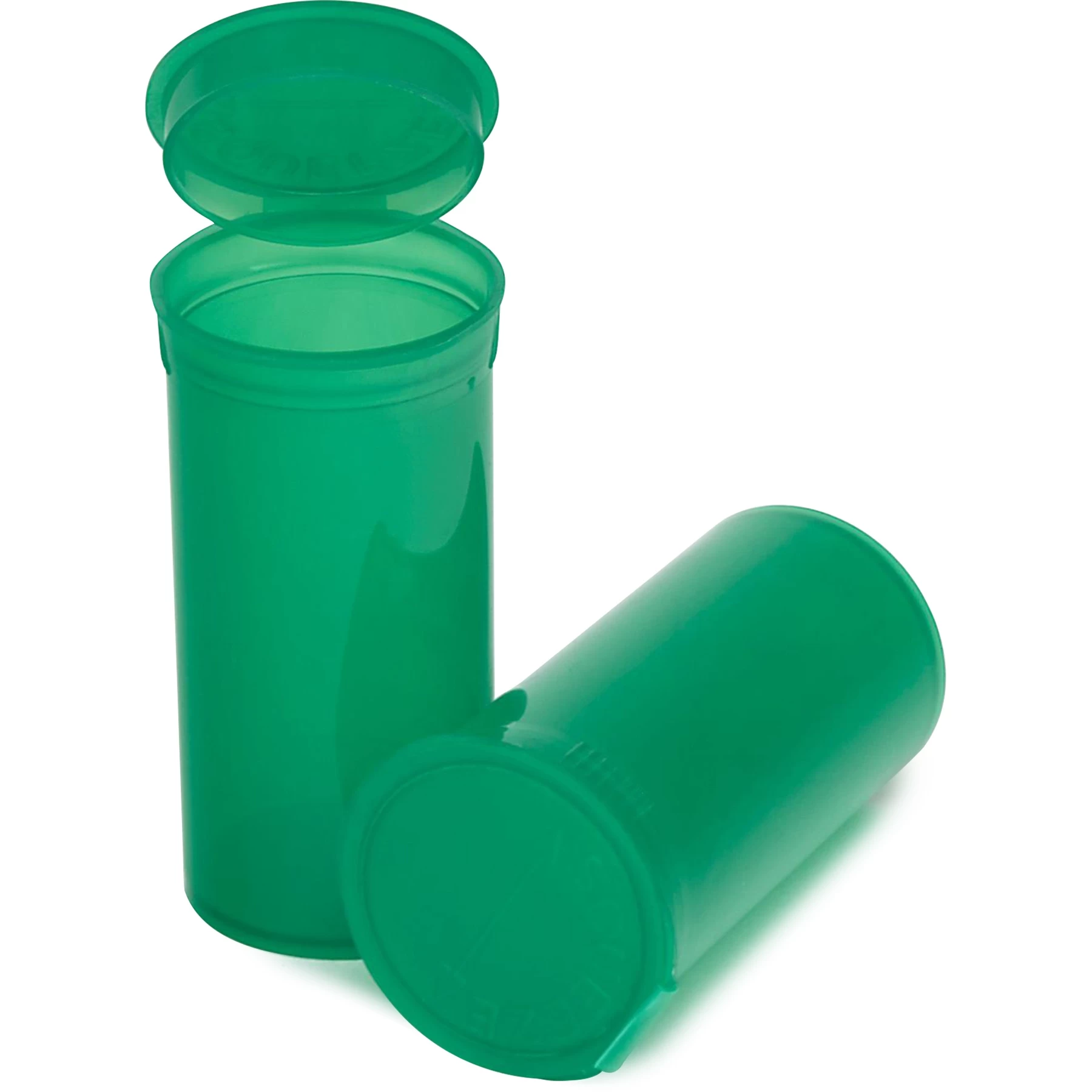 13 Dram Green Plastic Pop Top Container, 315/cs 3 13 Dram Green Plastic Pop Top Container, 315/cs