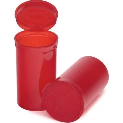 19 Dram Red Plastic Pop Top Container, 225/cs
